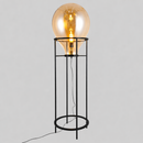 Торшер чорний дизайнерський з кавовим плафоном H-150 cm E27 Glass Shine Coffee 260331-100007748