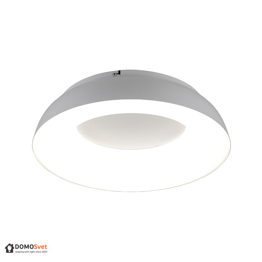 Круглий плаский стельовий світильник з білим матованим плафоном # Колір корпусу_Білий # Розмір_480