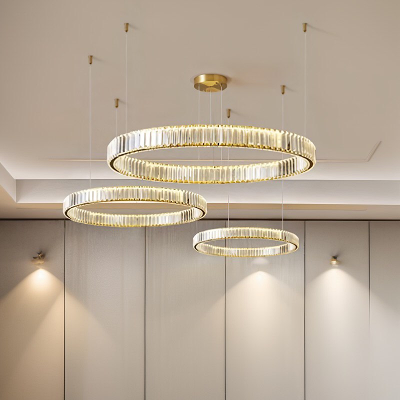 Люстра підвісна Crystals circle 3 D400 + D600 + D800 Led 90W Gold / Chrome 240658-100003404