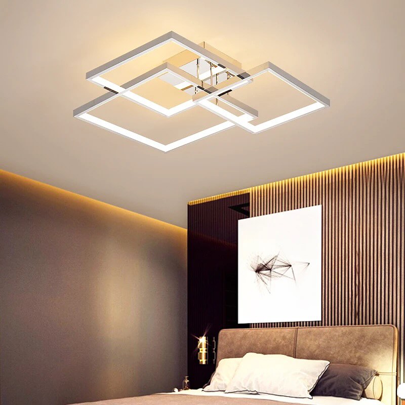 Люстра стельова з пультом Squares only H130 (S) 420x420 Led 120W / (M) 530x530 Led 150W Silver / Gold / Coffee / Black / White 3000K  4000K 6000K 240419-100003218