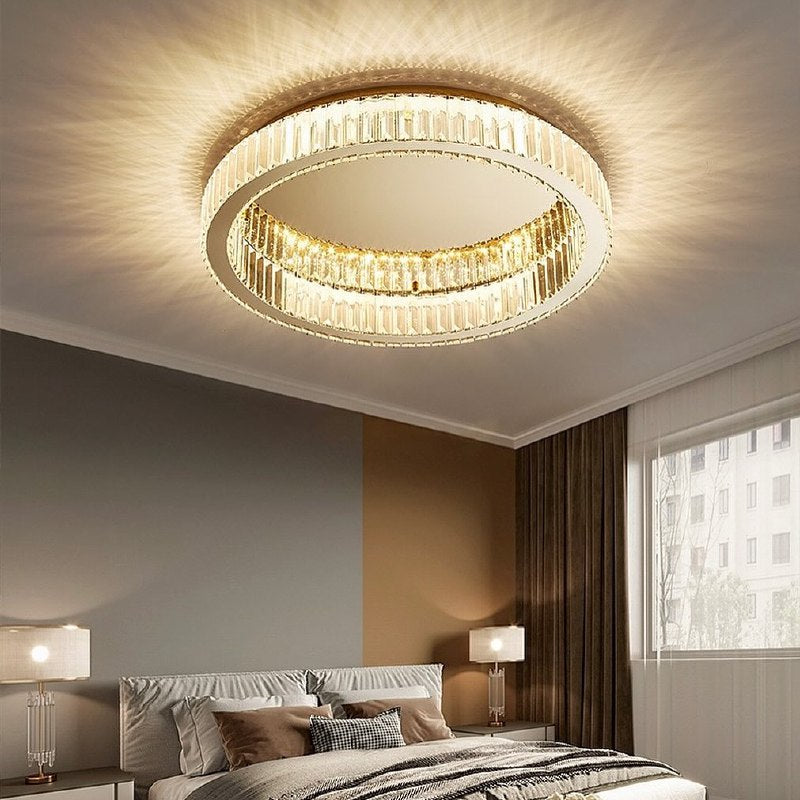 Люстра стельова H-12 cm  D-40 cm / D-60 cm / D-80 cm / D-100 cm Chrome / Gold Crystals Circle 240522-100003279