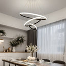 Підвісна чорна люстра з пультом D-60 cm Led 75W Black+White Rings 251174-100006744