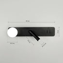 Настінний світильник чорниий з білим плафоном та спотом L-40cm Led+G9 Black Bollo 250918-100002070
