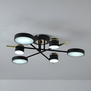 Люстра стельова з зоряним небом чорна з золотом з пультом Led Black Stars 250764-100005657