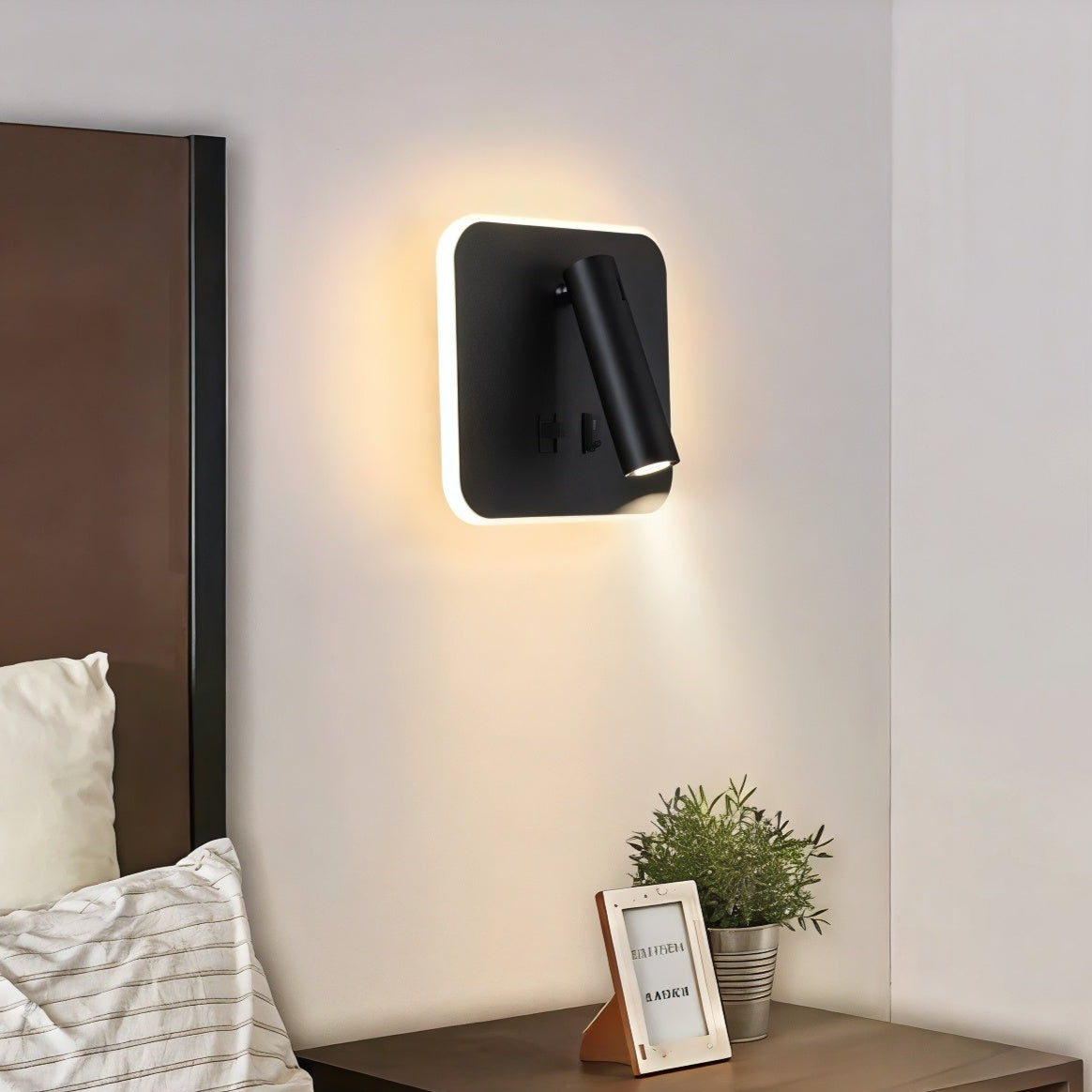 Бра з вимикачем на корпусі Bun tune 10W L-14 cm 4000К Black 250476-100004353