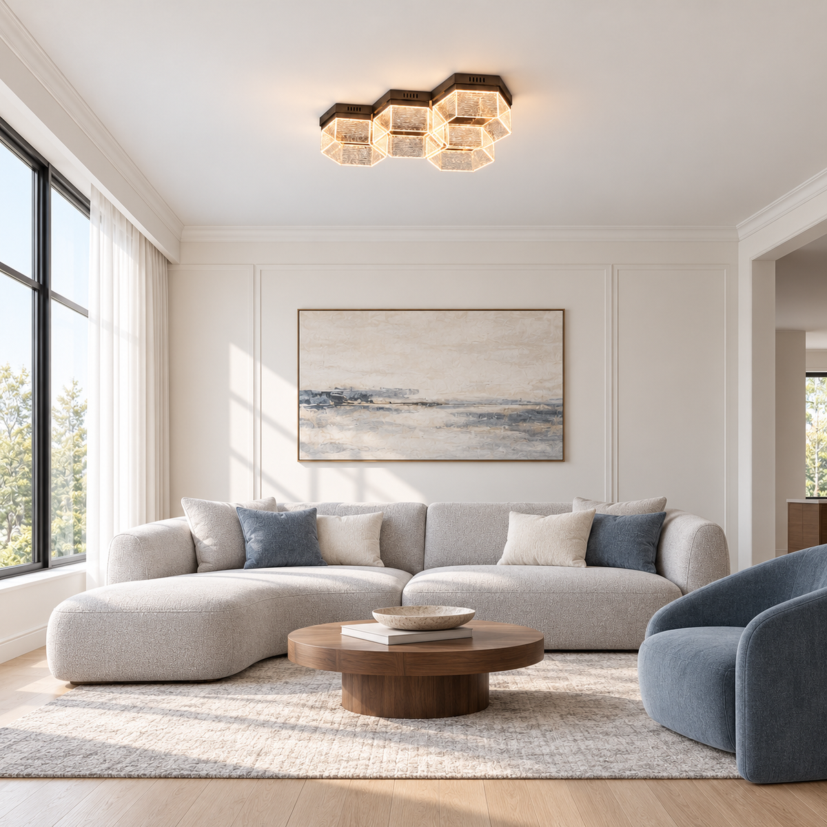 Стельова люстра золота L-65 cm Led 3000K-6000K Gold Aurora 261035-100009061