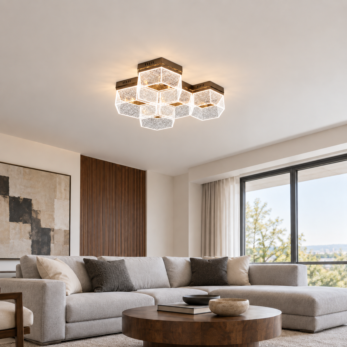 Стельова люстра золота L-65 cm Led 78W 3000K-6000K Gold Aurora 261035-100009062