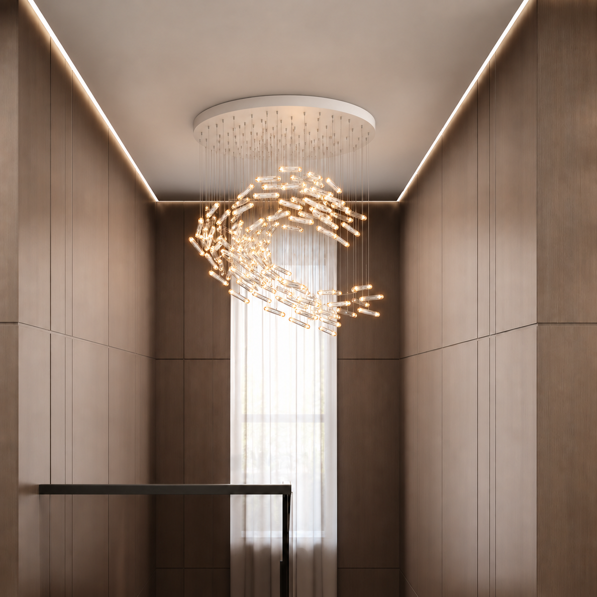 Каскадні люстри кастомізовані і D-100 cm / D-120 cm Led White Cascade 261058-100009070