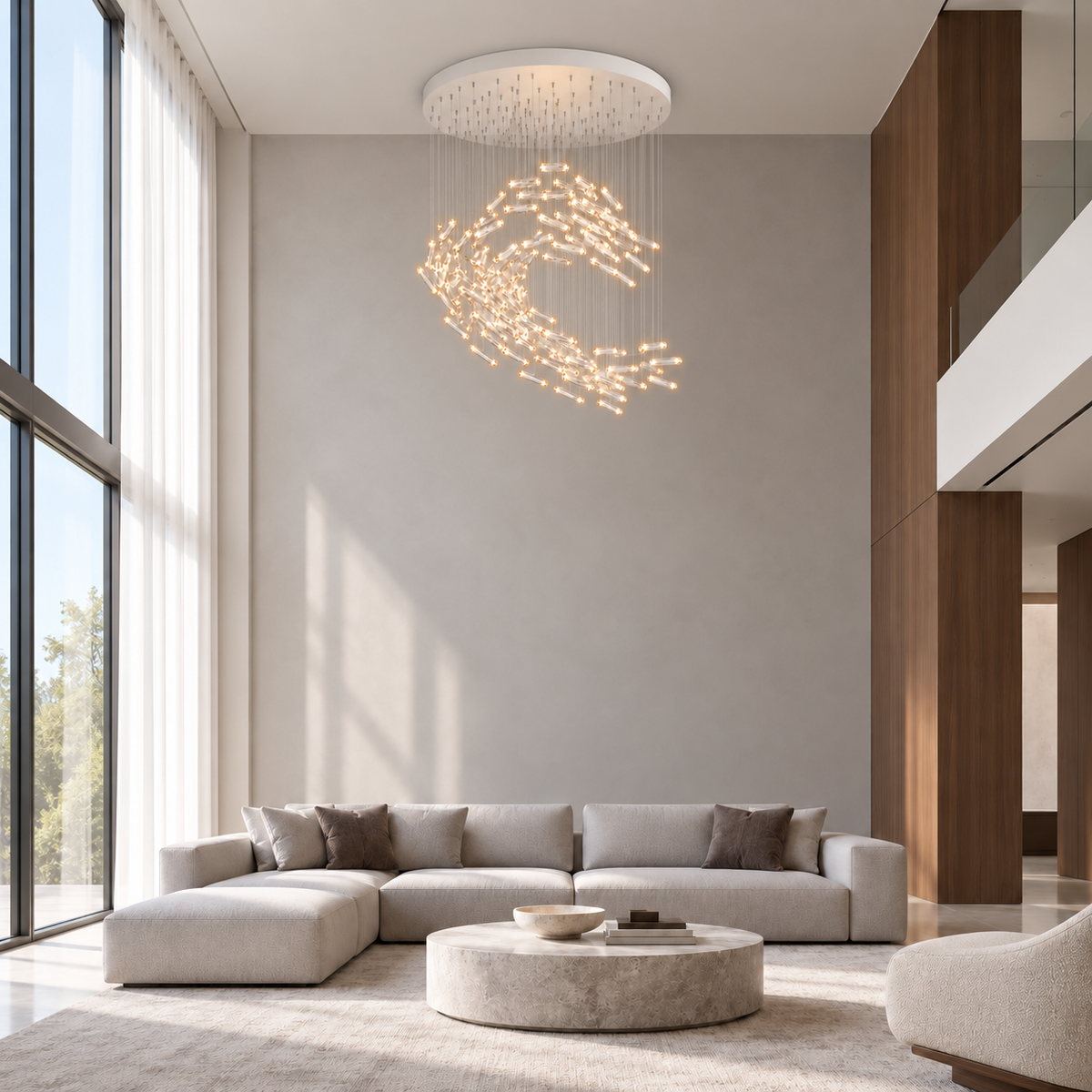Каскадні люстри кастомізовані і D-100 cm / D-120 cm Led White Cascade 261058-100009070