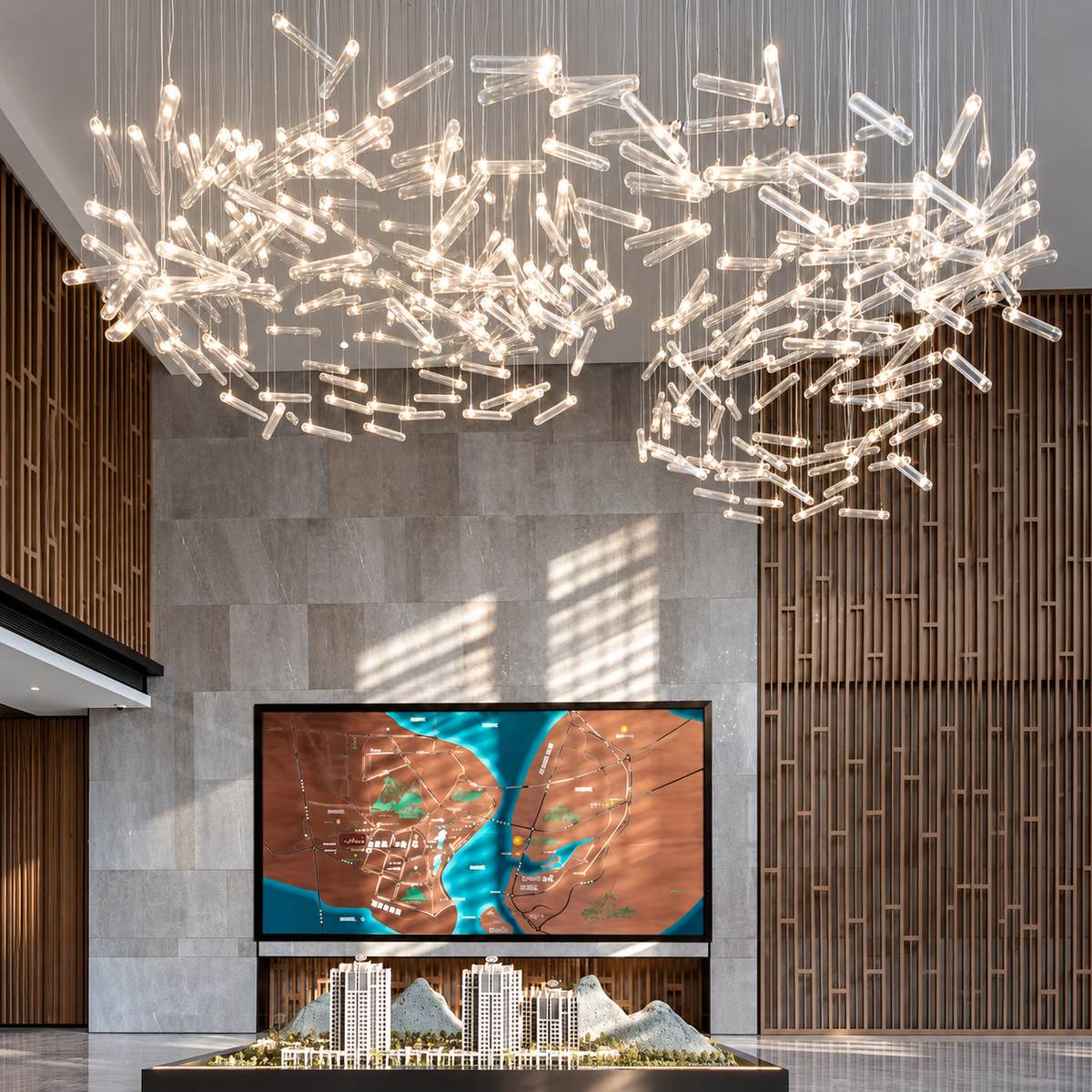 Каскадні люстри кастомізовані і D-100 cm / D-120 cm Led White Cascade 261058-100009070