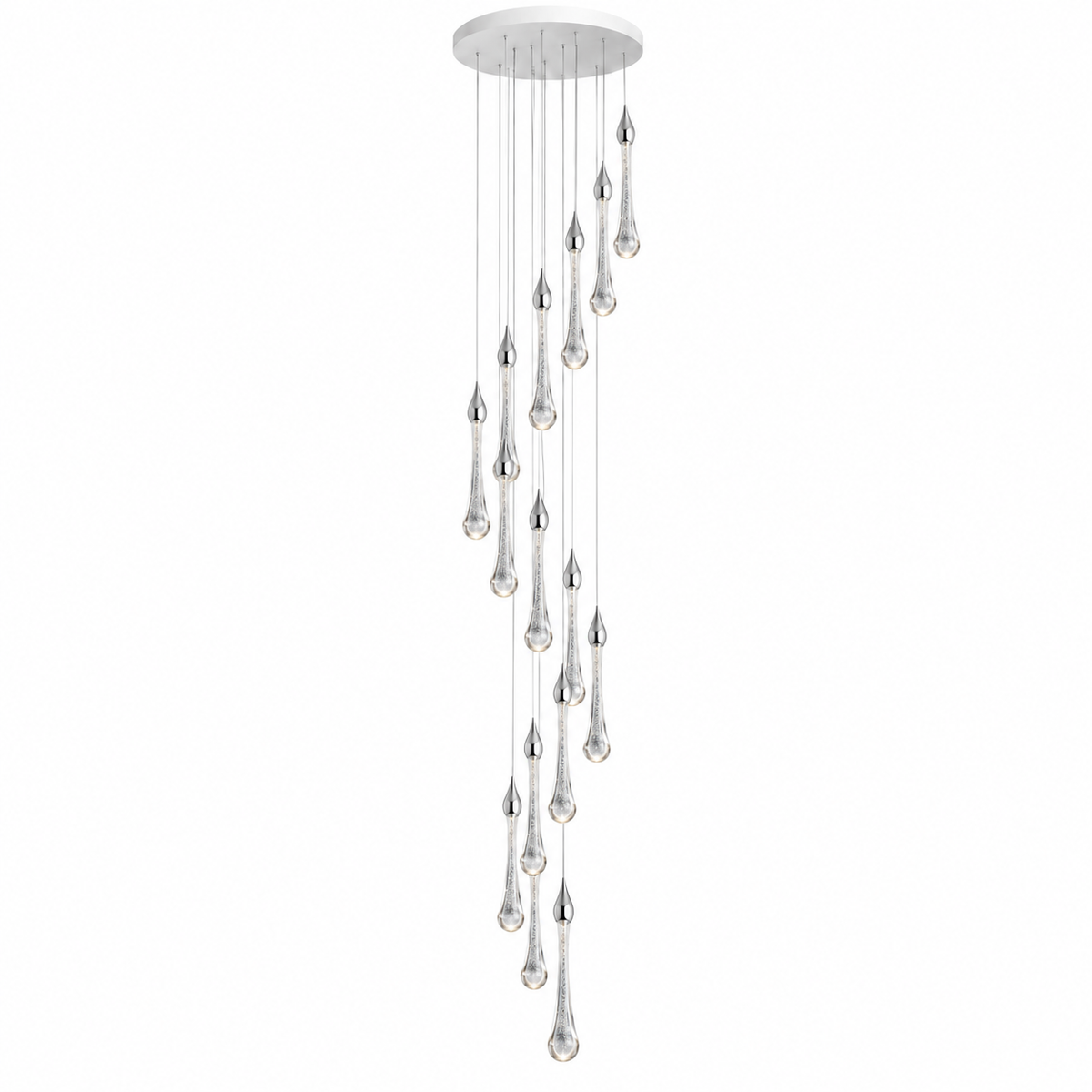 Каскадні люстри срібні D-40 cm / D-50 cm Led Chrome+White Cascade 261058-100009071