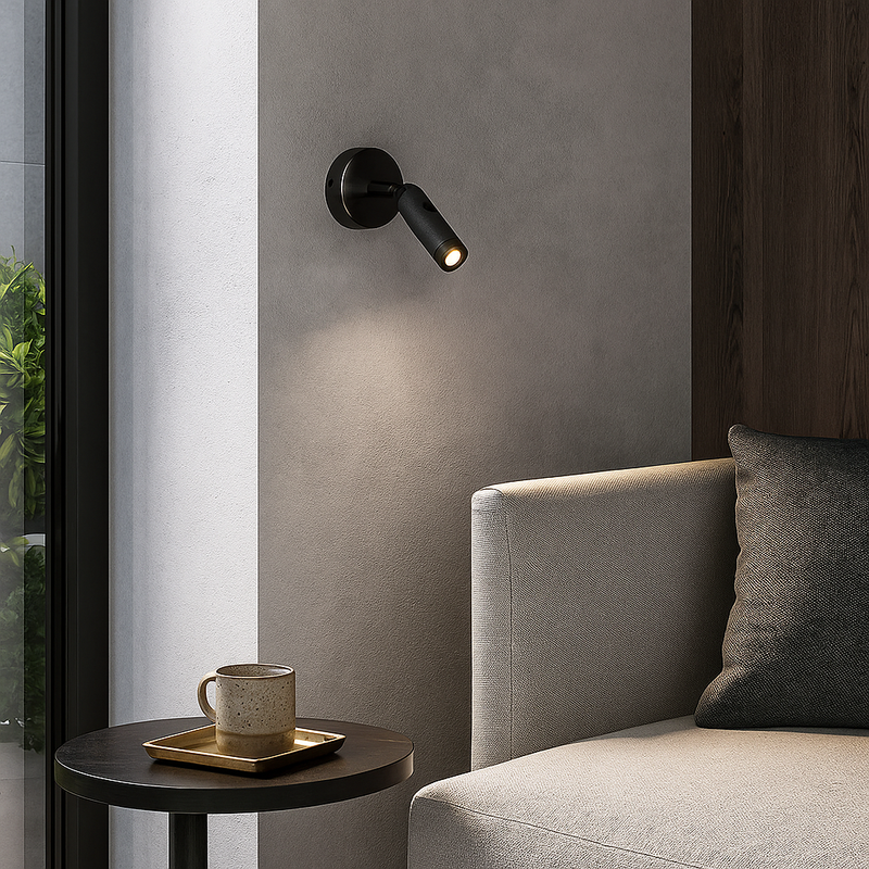 Бра з вимикачем на корпусі Black Sella H-14 cm Black 230336-100001450