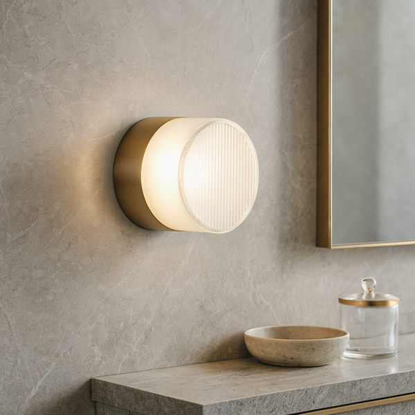 Настінний світильник IP54 D-14 cm Led 5W 4000K Gold+Clear 251036-100006270