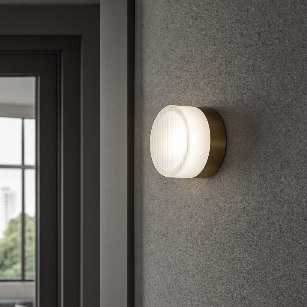 Настінний світильник IP54 D-14 cm Led 5W 4000K Gold+Clear Lori 251036-100006270