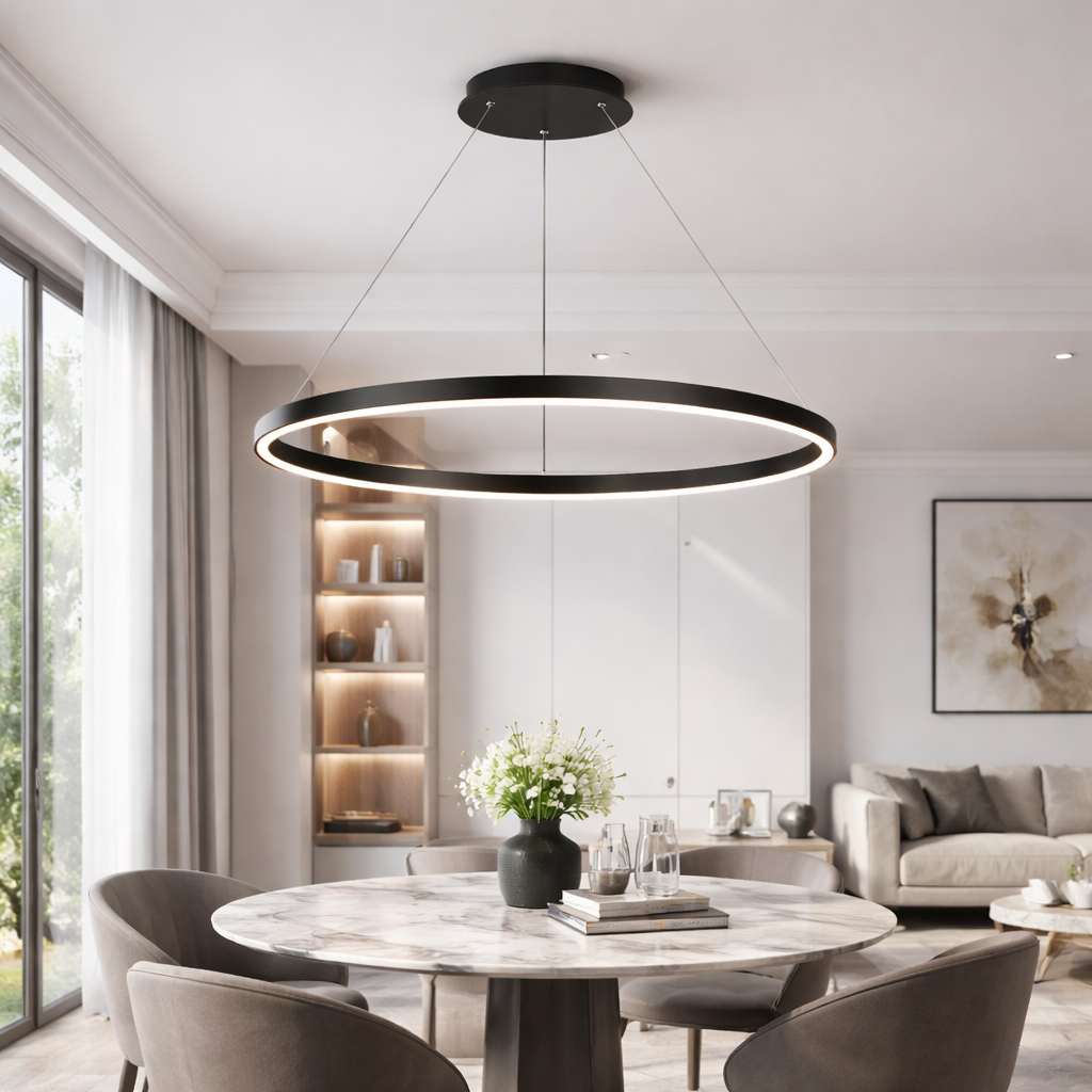 Підвісні люстри чорні D-40 cm / D-60 cm / D-80 cm Led Black Circle 260322-100007654