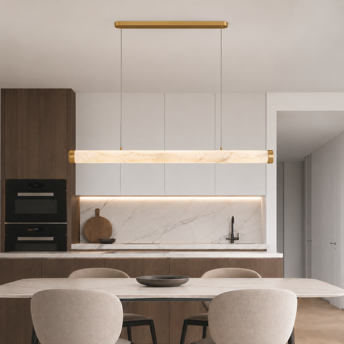 Підвісні люстри золоті L-100 cm / L-120 cm / L-150 cm Led 3000K-4000K Gold Marble 260718-100008395