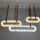 Підвісні люстри L-40 cm / L-60 cm / L-80 cm / L-120 cm Led 3000K-4000K Gold+Brown  Marble 260718-100008396