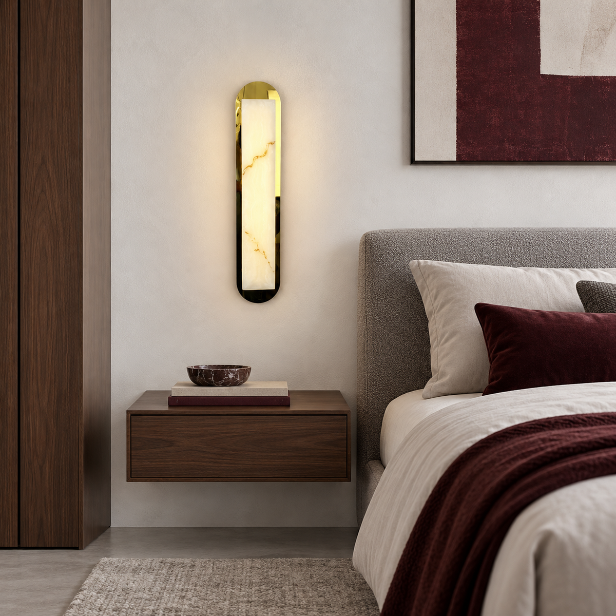 Настінний світильник L-60 cm Led 14W 4000K Gold+White Marble Imitation 260918-100008844