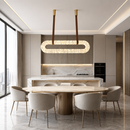 Підвісні люстри L-40 cm / L-60 cm / L-80 cm / L-120 cm Led 3000K-4000K Gold+Brown  Marble 260718-100008396