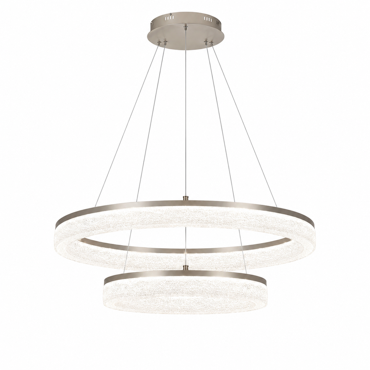 Підвісна люстра D-80+60 cm Led 92W 3000K-4000K Grey Ice 260718-100008397