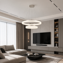 Підвісна люстра D-80+60 cm Led 92W 3000K-4000K Grey Ice 260718-100008397