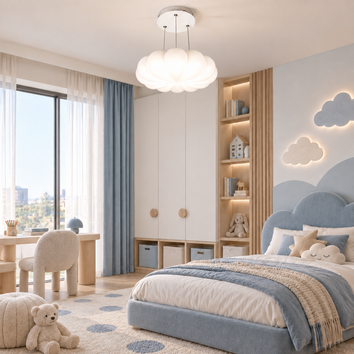 Підвісна люстра біла D-45 cm Led 80W 3000K-6000K White Cloud 260931-100008851