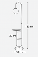 Торшер золотий зі столиком з каменю H-153 cm E27 Gold+White Bollo 251265-100006859