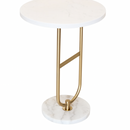 Торшер золотий зі столиком з каменю H-153 cm E27 Gold+White Bollo 251265-100006859
