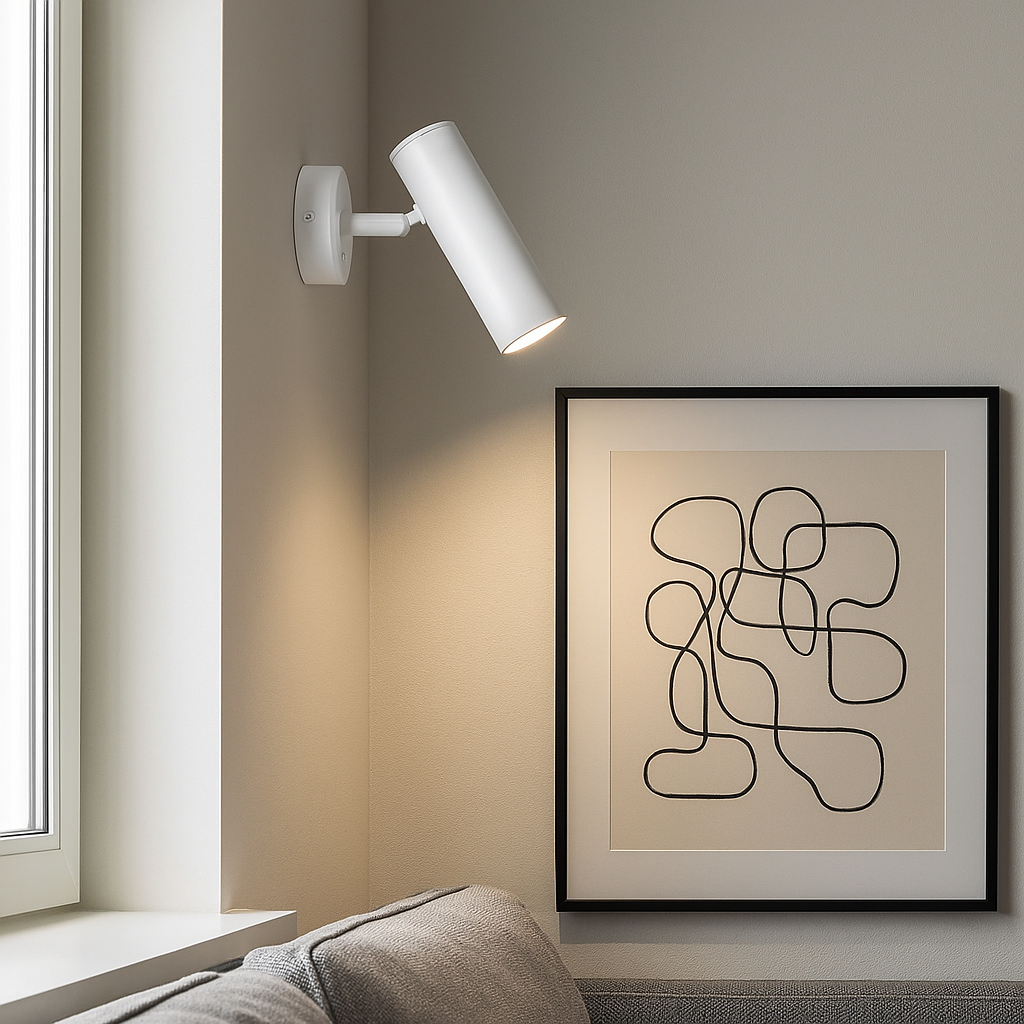 Настінний світильник білий з вимикачем H-18 cm E27 White Spot 251141-100006568