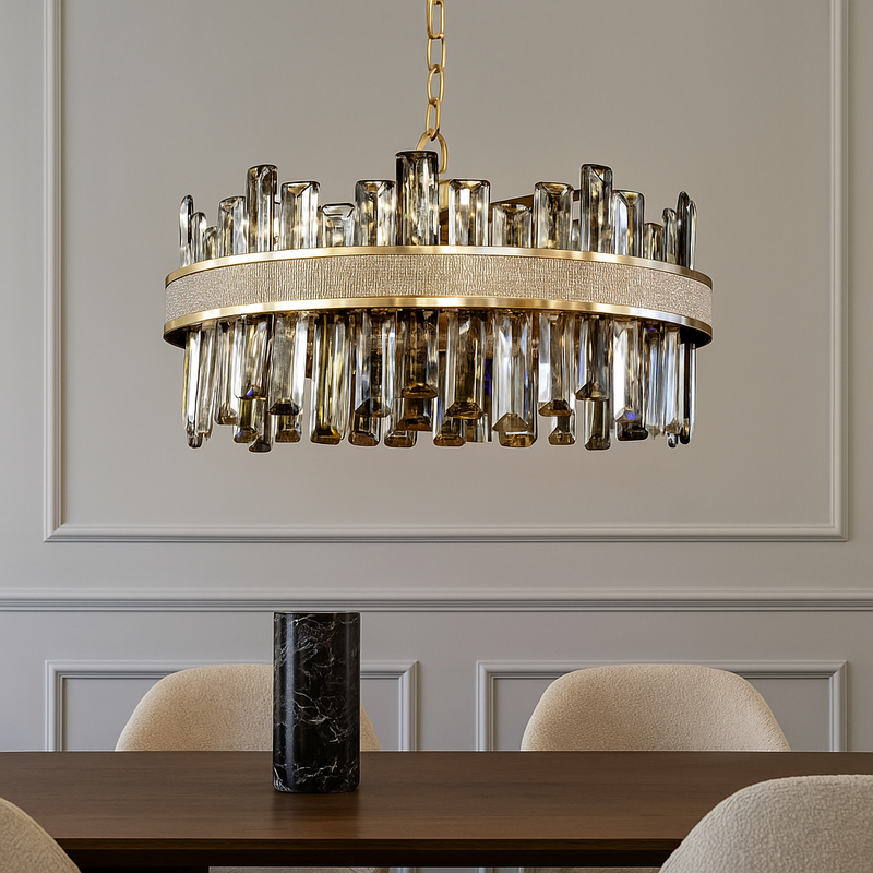 Люстра підвісна Crystal D-50cm / D-60cm E14 Gold 250635-100005187