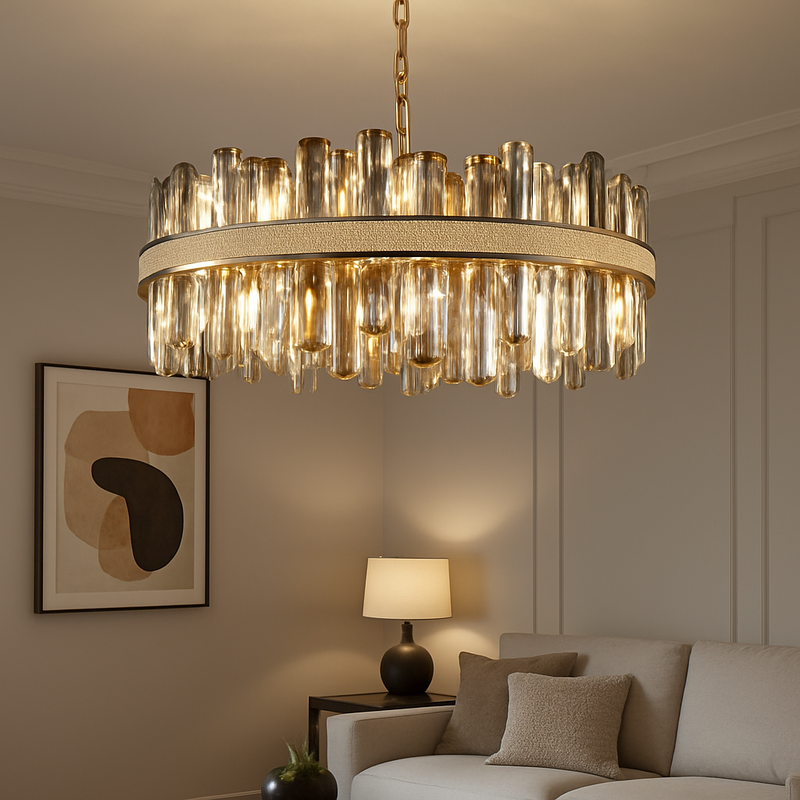 Люстра підвісна Crystal D-50cm / D-60cm E14 Gold 250635-100005187