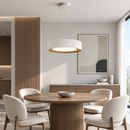 Підвісні люстри білі з деревом D-48 cm / D-62 cm Led 3000K-6000K White+Wood Circle 260918-100008852
