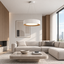 Підвісні люстри білі з деревом D-48 cm / D-62 cm Led 3000K-6000K White+Wood Circle 260918-100008852