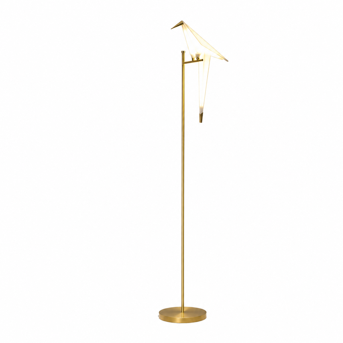 Торшер золотий з пташкою H-165 cm Led Gold+White Pirch 260658-100008107