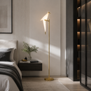 Торшер золотий з пташкою H-165 cm Led Gold+White Pirch 260658-100008107