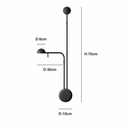 Настінний світильник чорний H-70 cm Led 10W Pipe Pin 260658-100008108