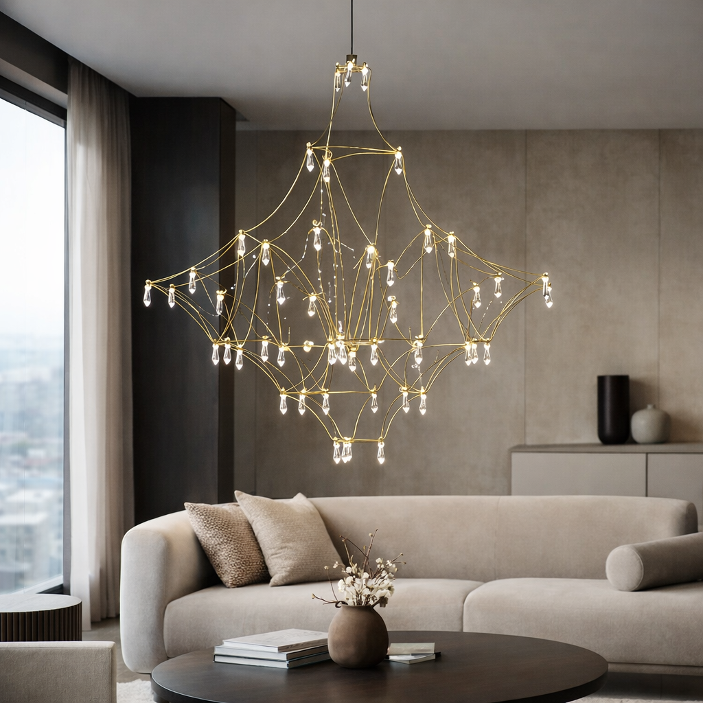 Підвісна люстра H-80 cm Led 30W 3000K Gold Rain 260366-100007659
