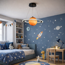 Підвісний світильник чорний D-50 cm LED+E27 Black+Orange Planet Saturn 260218-100007458