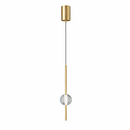 Підвіс золотий зі скляною прозорою кулею Led 10W D-8 cm одинарний Vertical tubes Gold Crystal 250458-100004447