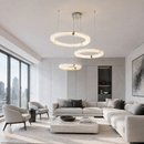 Підвісна люстра срібна D-80+60+50 cm Led 80W Chrome Premium Crystal Circles 260817-100008601