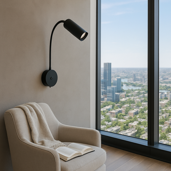 Настінний світильник чорний H-11 cm E27 Black Minimal 251141-100006586