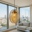 Підвісний світильник мушля янтарна H-20 cm G9 Amber Shell 251122-100006597