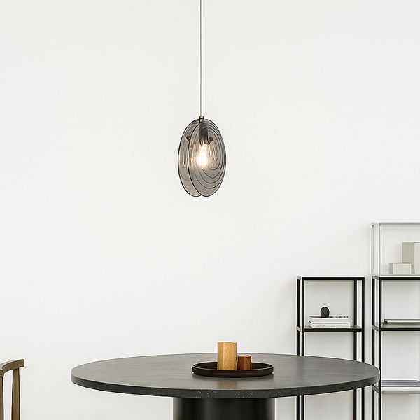 Підвісний світильник мушля димчастий H-20 cm G9 Smoke Shell 251122-100006598