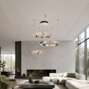 Підвісна люстра срібна D-80+60+48 cm Led 220W Chrome Rings 260817-100008607