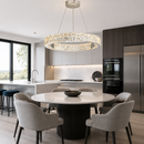 Підвісна люстра срібна D-80 cm Led 66W Chrome Crystal 260817-100008610