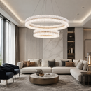 Підвісна люстра подвійна золота D-80+50 cm Led 240W Gold Premium Crystal Circle 260817-100008612