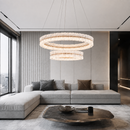Підвісна люстра подвійна золота D-80+50 cm Led 240W Gold Premium Crystal Circle 260817-100008612