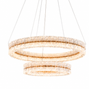 Підвісна люстра подвійна золота D-80+50 cm Led 240W Gold Premium Crystal Circle 260817-100008612