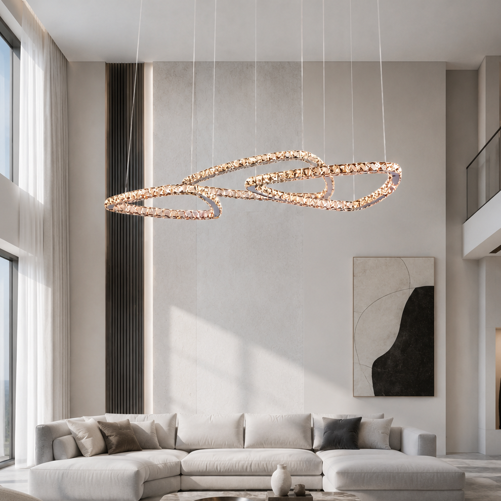 Підвісна люстра золота D-60+80+60 cm Led 136W Gold Circle 260817-100008613