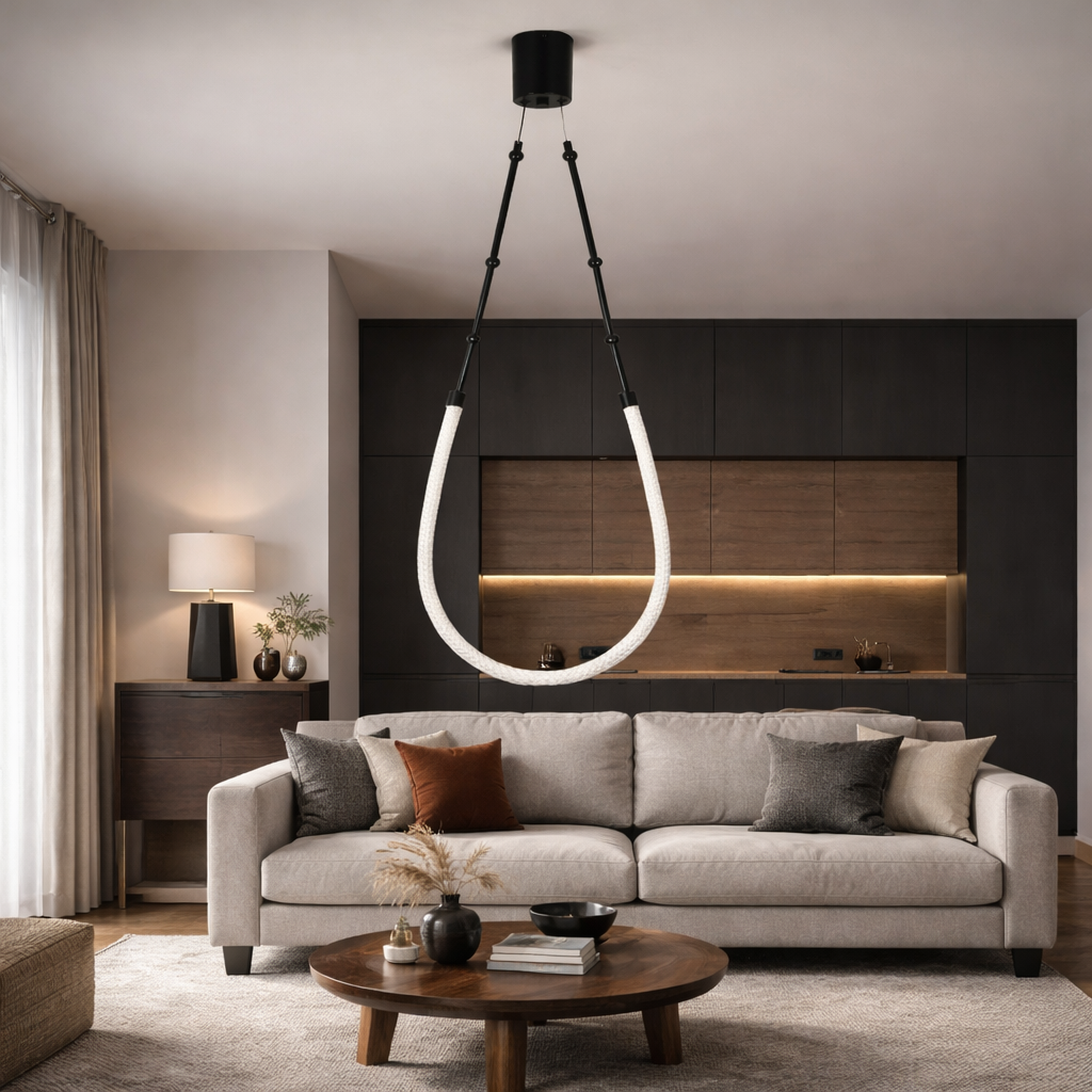 Підвісна люстра чорний L-100 cm Led 13W 4000K Black Kafie 260131-100007095